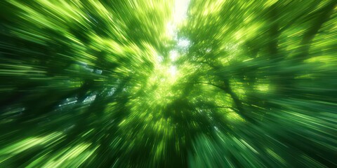 Blurred abstract motion background depth, lush green tones.