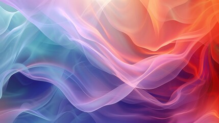 Fototapeta premium Vibrant Spectrum Waves: Abstract Digital Art with Flowing Colors