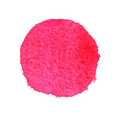 Red, pink, rose watercolor circle isolated on white background. Watercolour hand painted round shape with uneven edges.  - 735715302