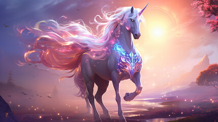 Obraz na płótnie Canvas A beautiful and ethereal unicorn