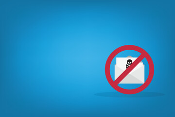 Spamming mailbox icon. Email hacking and spam warning symbol. EPS10 Vector Illustration.	