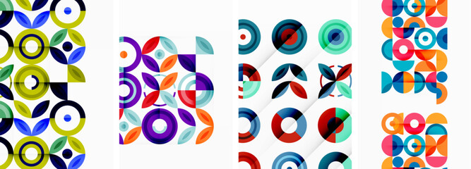 Round geometric elements and circles in background design for wallpaper, business card, cover, poster, banner, brochure, header, website