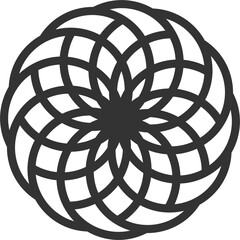  Round Simple Black Line Logo Template