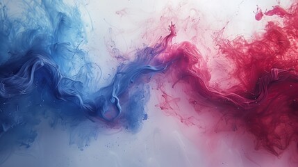 Blue and Red liquid splatter on White Surface, Bold and vibrant primary colors, Dynamic color combinations, interactive art pieces, Color wash, Red, Blue paint splatter on White background Free photos