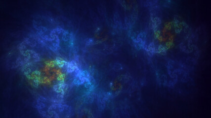 Obraz na płótnie Canvas 3D manual rendering abstract blue fractal light background
