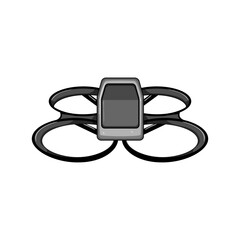 isometric quadcopter cartoon vector illustration