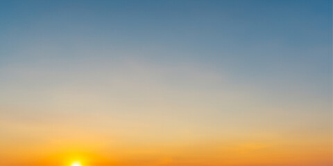 A captivating evening sky adorned with a mix of clouds, showcasing the warm hues of a stunning sunset