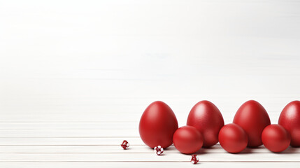 Obraz premium Red handmade Easter eggs