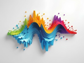 colorful wave with white background, isolated for design 