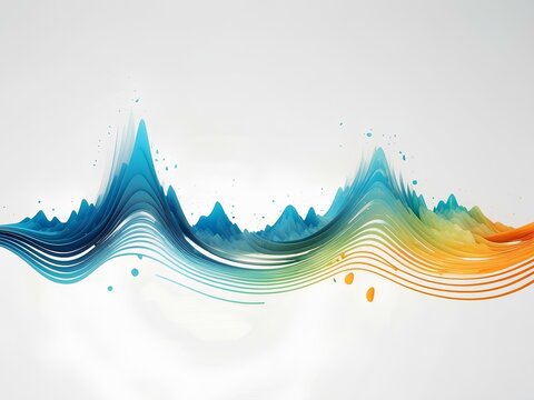 colorful wave with white background, isolated for design 
