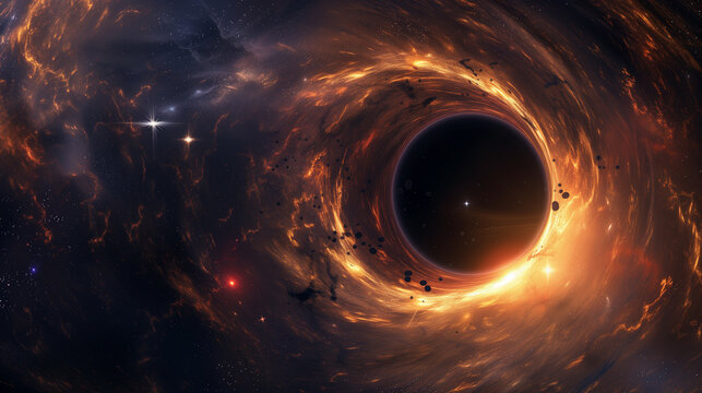 Supermassive black hole. AI generated.