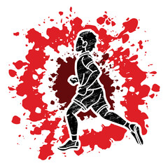 A Boy Start Running Action Jogging A Child Movement Cartoon Sport Graphic Vector