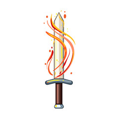 light sword effect cartoon vector illustration