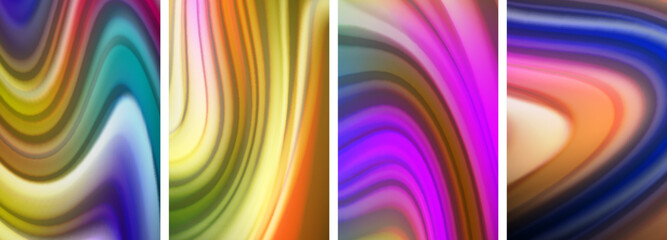 Liquid color waves poster set for wallpaper, business card, cover, poster, banner, brochure, header, website