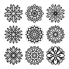Obraz premium Flower mandala vector set