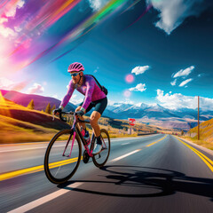 Vibrant Outdoor Cycling: Capturing Action-Packed Moments on Bright Roads with Energetic, Colorful Photography Celebrating Cyclists in Motion