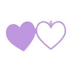 Violet Double Heart Photo Frame Icon