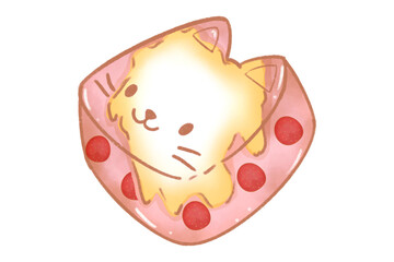 Kawaii cute strawberry cat dessert   