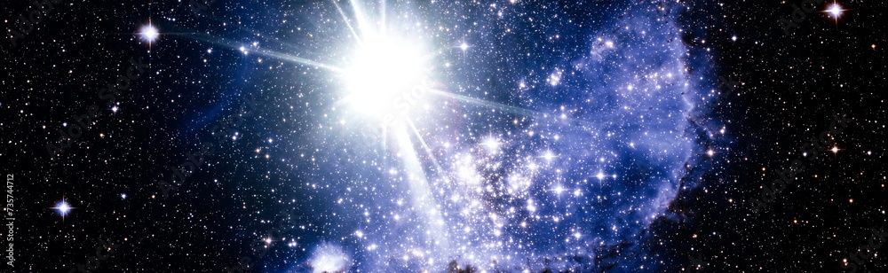Wall mural nebula and open cluster of stars in the universe. abstract astronomical galaxy. elements of this ima