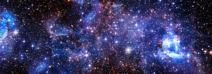 Nebula and open cluster of stars in the universe. Abstract astronomical galaxy. Elements of this...