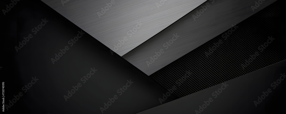 Wall mural A sleek and textured visual effect is showcased in the illustration with a black carbon fiber background set against an abstract dark backdrop.