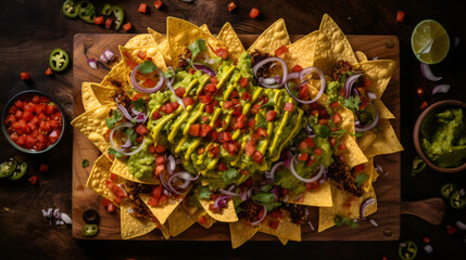 Top view of nachos