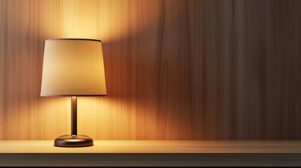 Table lamp emits warm light in a beautiful interior design