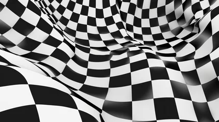 Fotobehang Trippy checkerboard © Cybonad