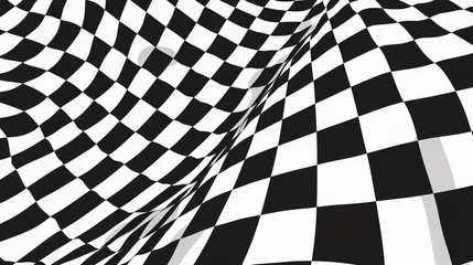 Foto op Canvas Trippy checkerboard © Cybonad