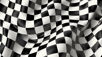 Tuinposter Trippy checkerboard © Cybonad