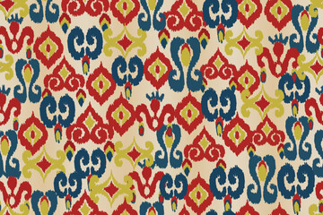 Naklejka premium abstract seamless motif fabric patterns, abstract ikat, carpet, fabric, batik