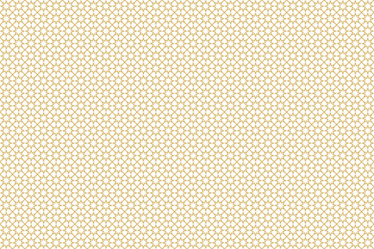 Islamic abstract ornament seamless repeating pattern geometric design print fashion Monochrome gold stars abstract template Decorative lattice Arabic style Textile fabric wrapping paper wallpapers