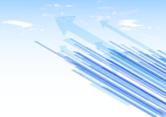 空と矢印のイメージ背景