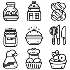 set of icons of cake