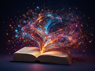 magic book and magic light