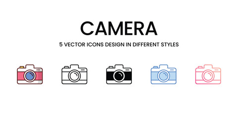 Camera icon vector stock illustration.