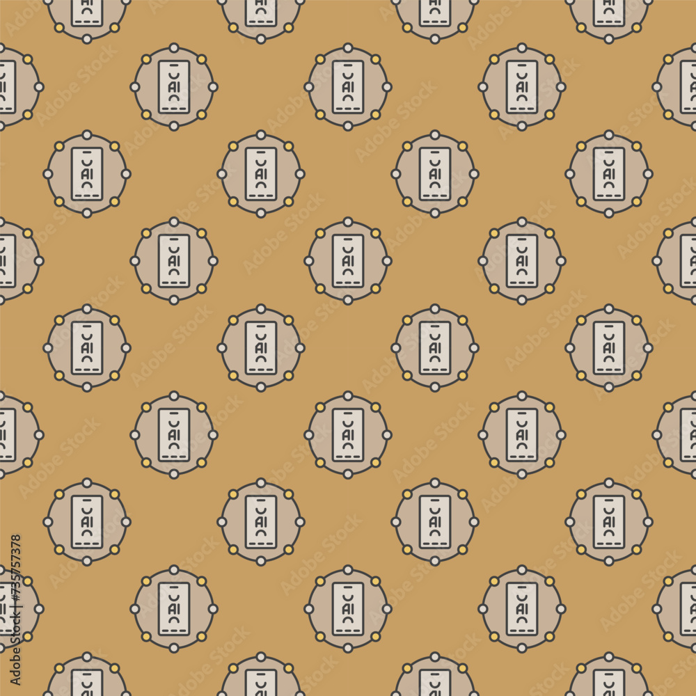 Poster artificial intelligence smartphone inside circle vector ai colored seamless pattern