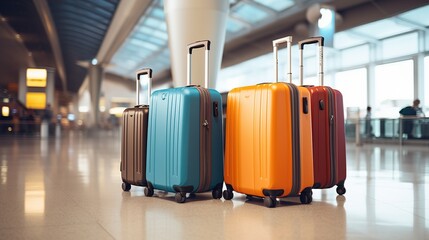 _Suitcases_in_airport._Travel_concept ai generated