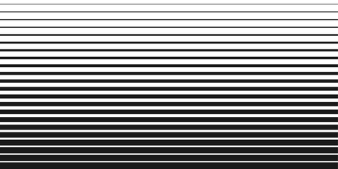 Half tone line pattern. Faded halftone black lines. Fading gradient background. Horizontal abstract geometric texture with parallel stripes. Gradient pattern. Vector illustration on white background.