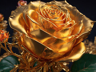 a rose flower made by gold