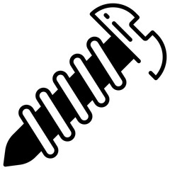 Screwdriver glyph and line vector illustration