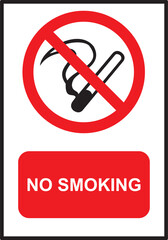 HIGH QUALITY SAFETY SIGN NO  SMOKING VECTOR 