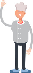 Chef Character Raising One Hand
