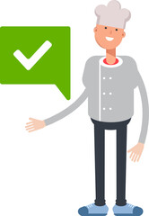 Chef Character and Check Mark
