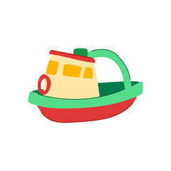 child boat toy cartoon vector illustration