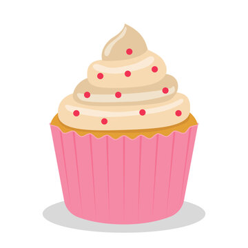 yummy cupcake flat vector design on white background