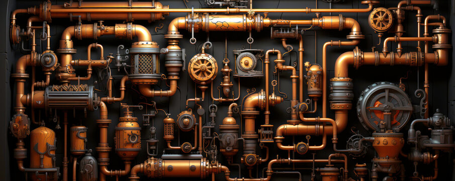 Industrial steampunk theme background