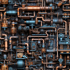 Industrial steampunk theme background
