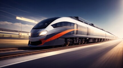 Naklejka premium fast train in motion