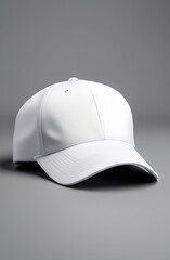 mockup white cap on a gray background